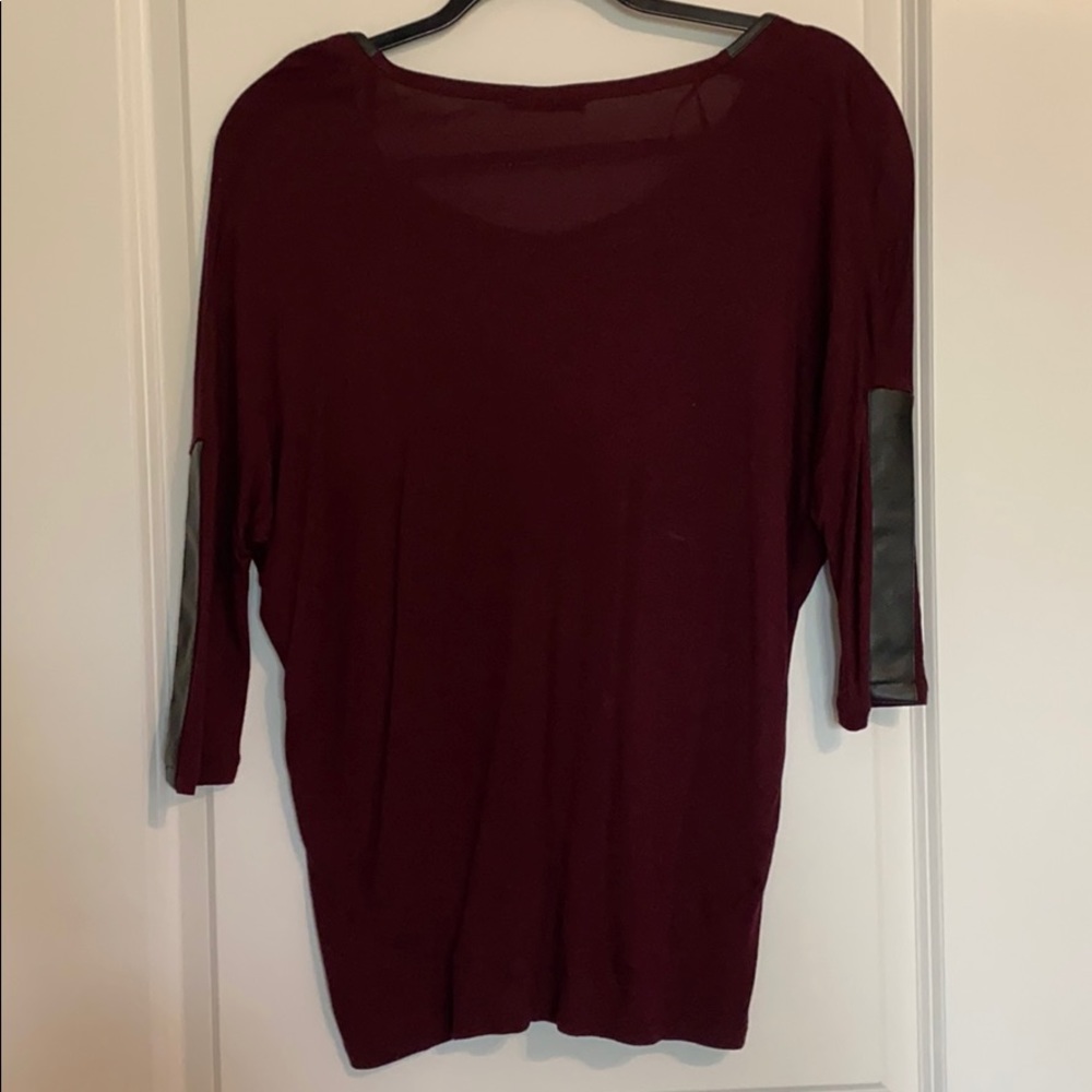 Zara Maroon Loose Fit Business Casual Top